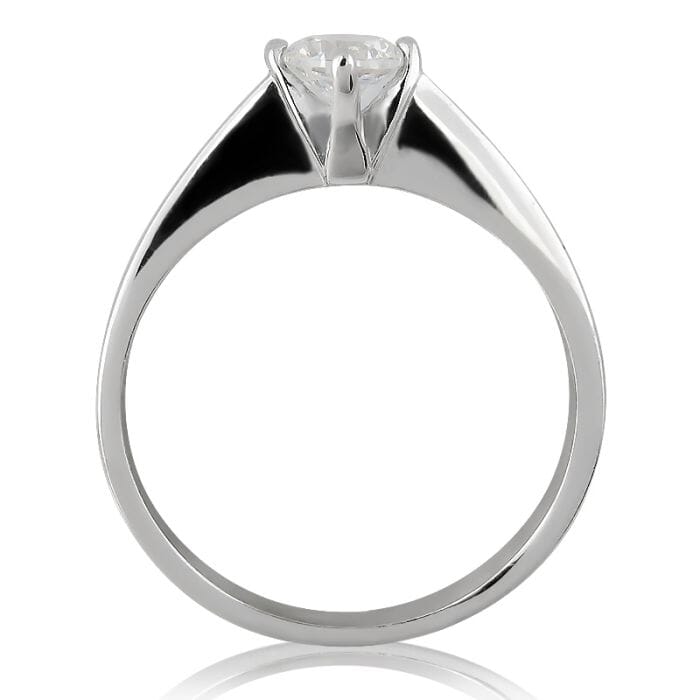 Knife Edge Scroll Four Prong Diamond Solitaire Ring - Image 4