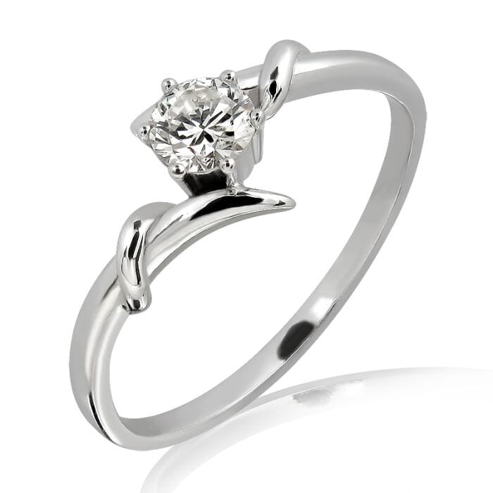 Modern Bypass Six Prong Diamond Solitaire Ring