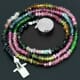 23.80 ctw Multi Tourmaline Bead Necklace with Clasp 15.00 inches