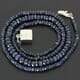 47.00 ctw Blue Sapphire Bead Necklace with Clasp 16.00 inches