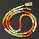 25.40 ctw Fire Opal Bead Necklace with Clasp 14.50 inches