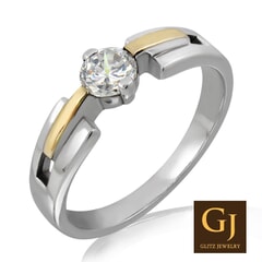 18KT Gold and 0.30 carat Solitaire Engagement Diamond Ring with Certificate
