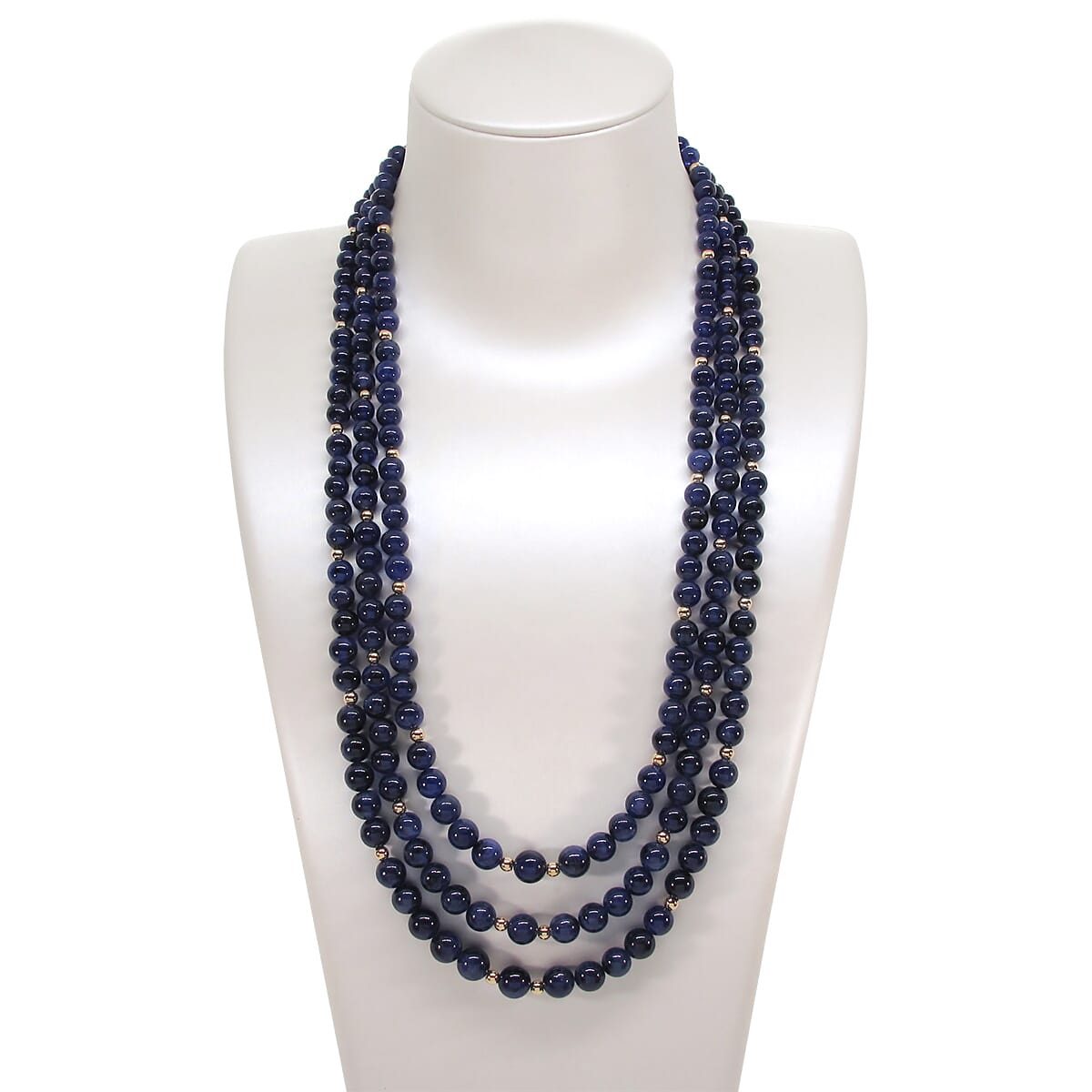 426.29 Ctw Natural Ceylon Blue Sapphire Necklace 17-20 inches with 14KT Gold Clasp