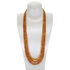 349.27 Ctw Natural Ceylon Yellow Sapphire Necklace 21-23 inches with 14KT Gold Clasp