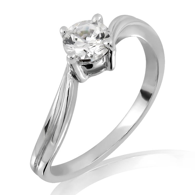 18KT Gold and 0.50 carat Solitaire Engagement Diamond Ring with Certificate