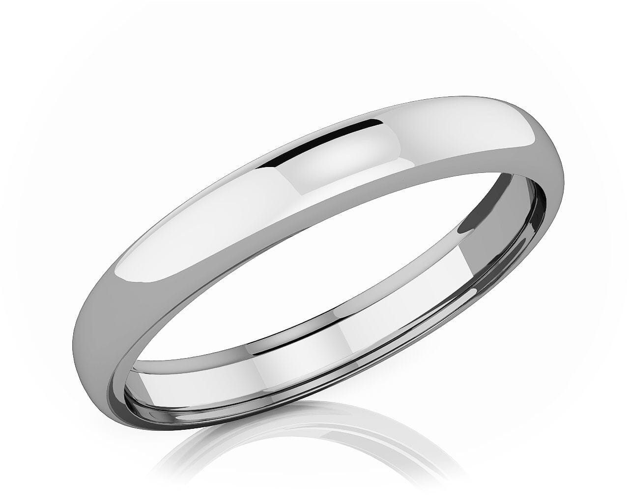3.50 mm Dome Shape Romantic Classic Platinum Wedding Band
