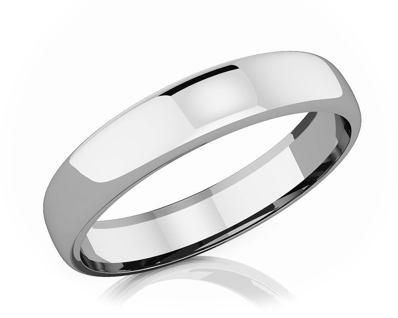 4.50 mm Domed Shape Romantic Classic Platinum Wedding Band