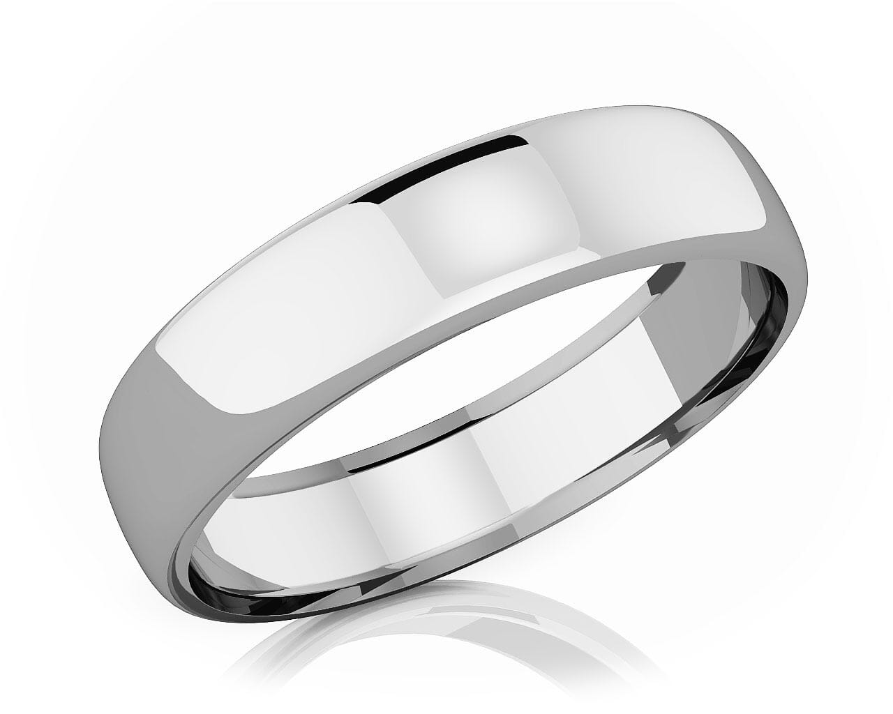 5.50 mm Domed Shape Romantic Classic Platinum Wedding Band