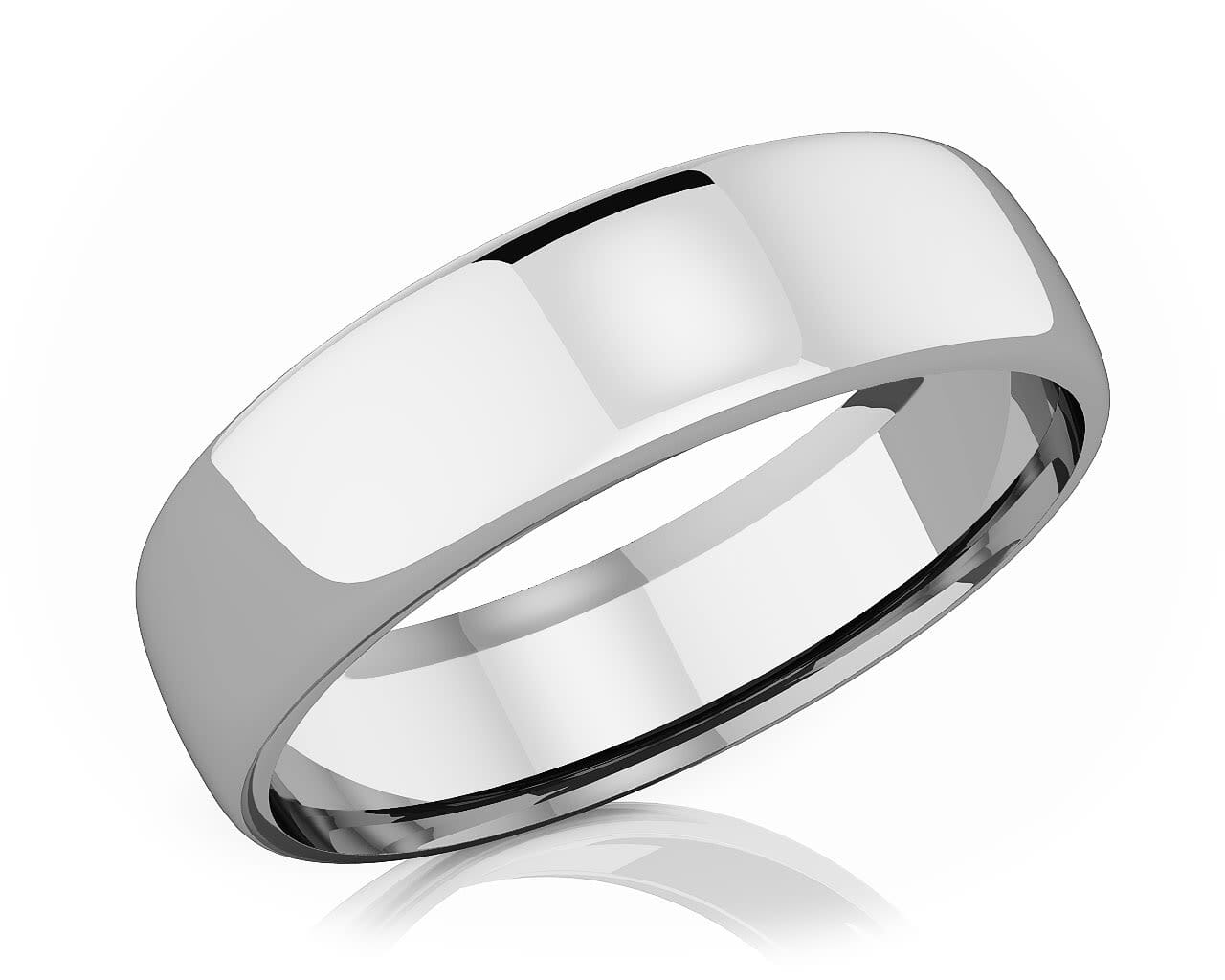 6.50 mm Domed Shape Romantic Classic Platinum Wedding Band
