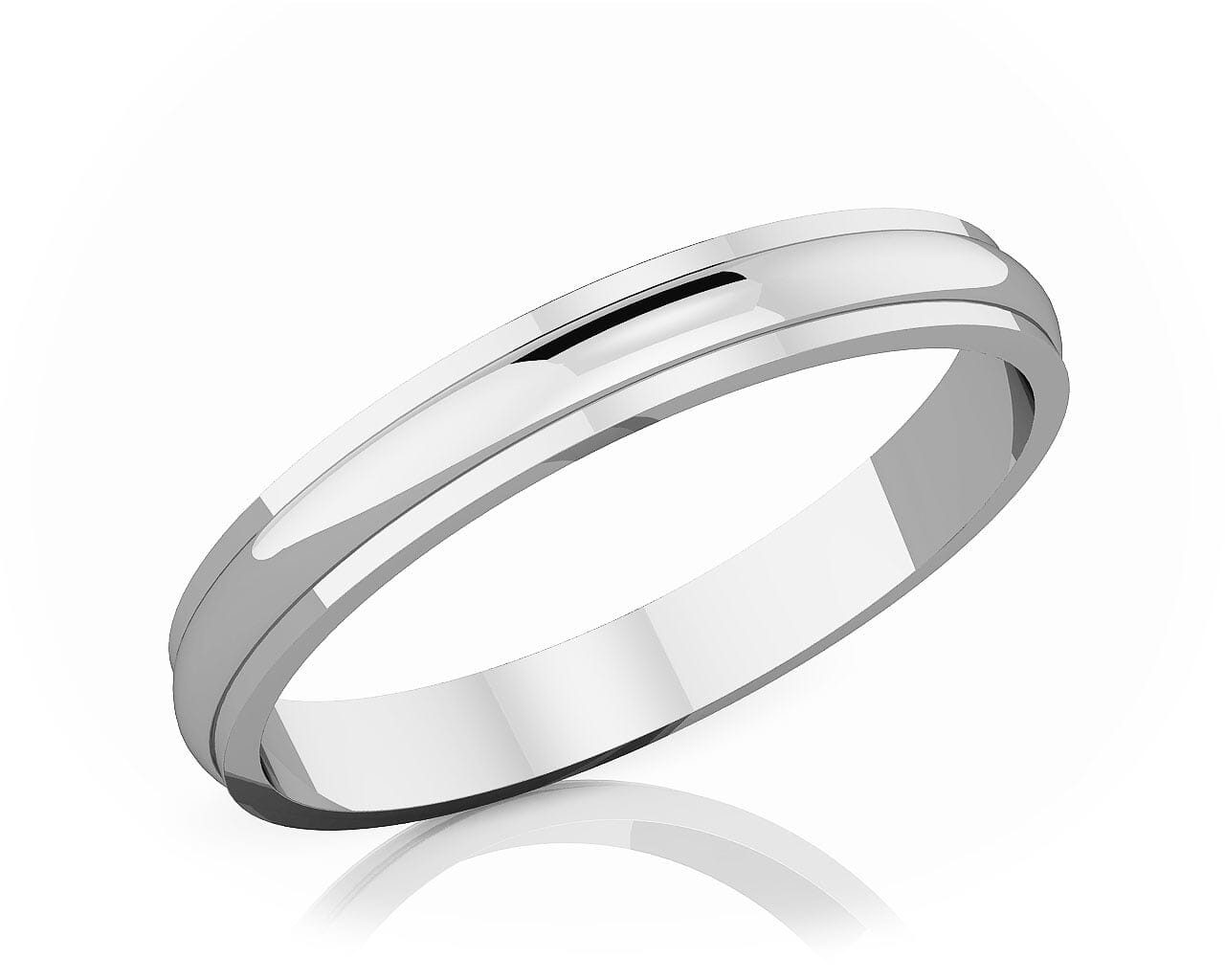3 mm Half Rounded Edge Romantic Classic Platinum Wedding Band