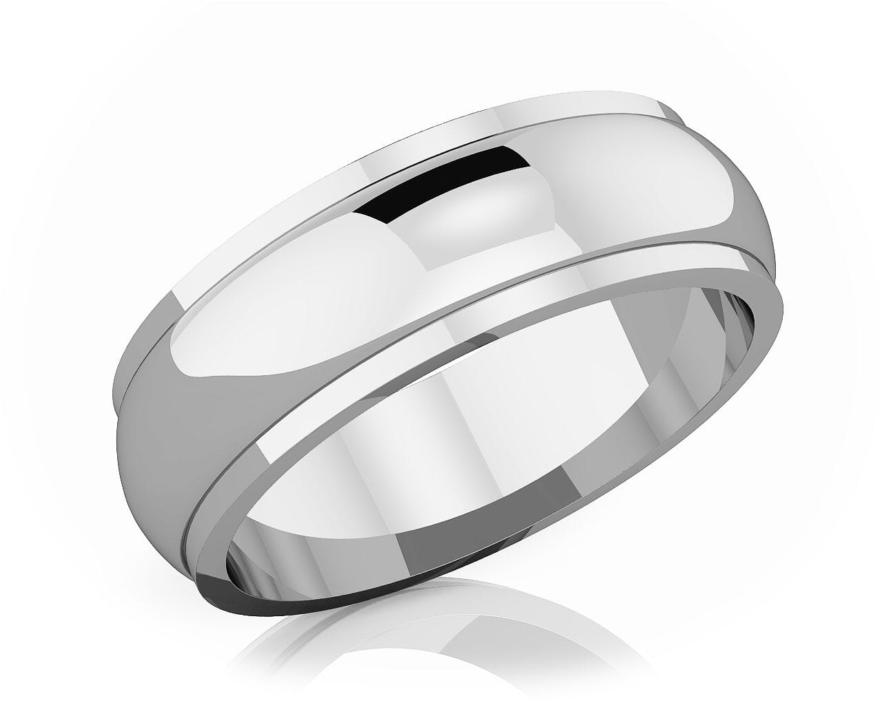 6 mm Half Rounded Edge Romantic Classic Platinum Wedding Band
