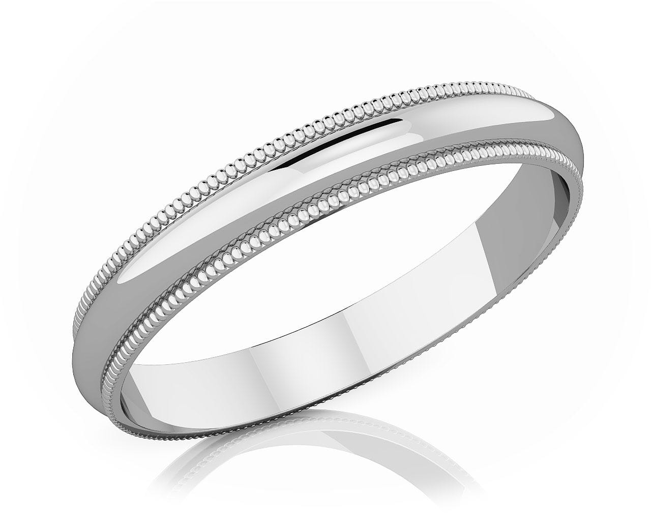 3 mm Milgrain Edge Romantic Classic Platinum Wedding Band