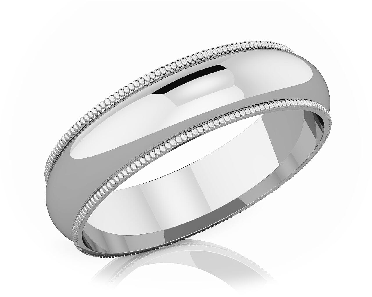 5 mm Milgrain Edge Romantic Classic Platinum Wedding Band