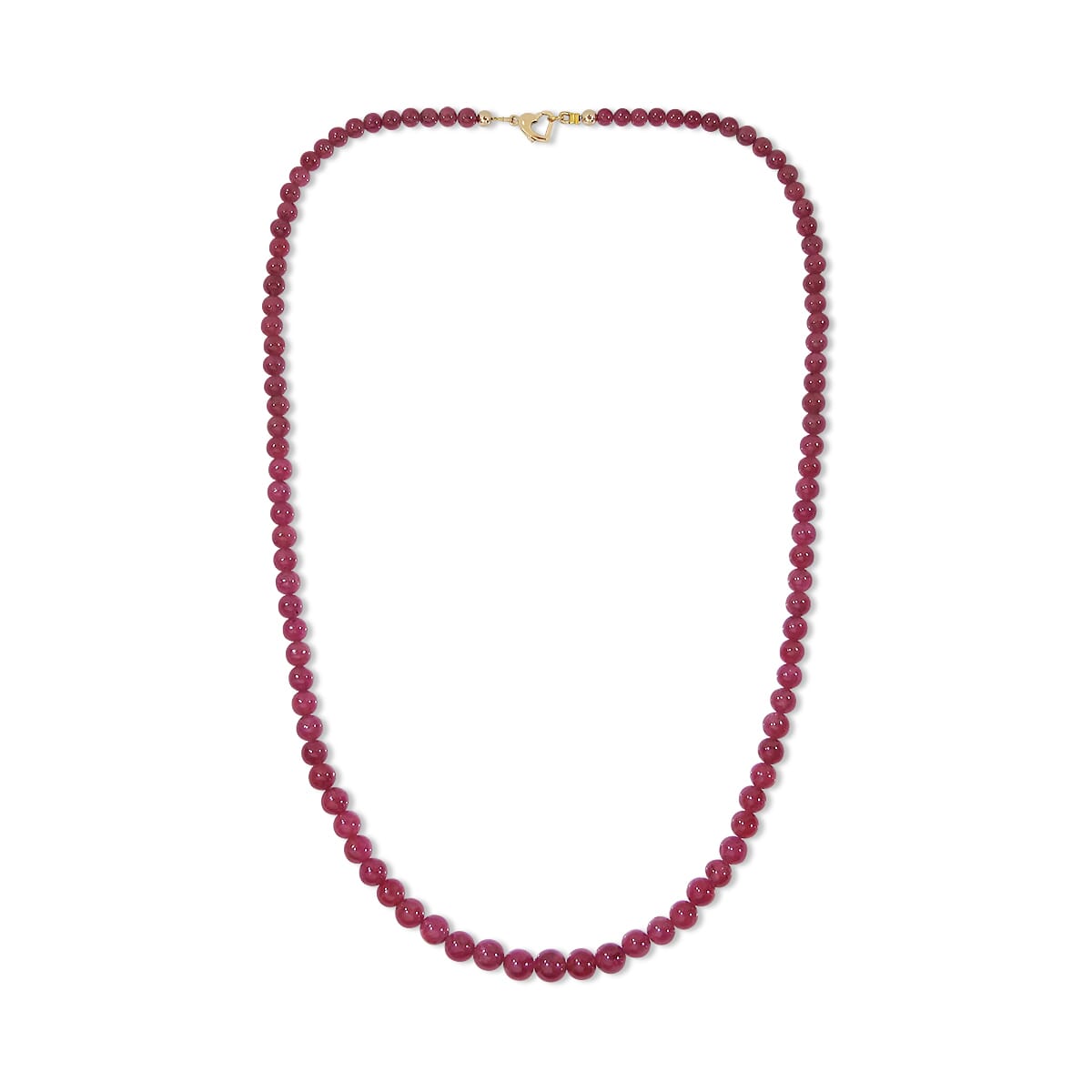 159.79 Ctw Natural Myanmar Ruby Necklace 21 inches with 18KT Gold Clasp