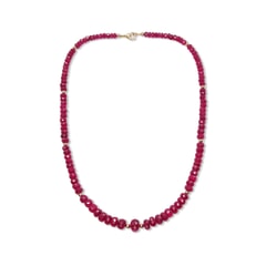 217.55 Ctw Natural Myanmar Jedi Red Spinel Necklace 20 inches with 18KT Gold Clasp