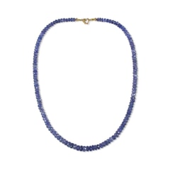 131.32 Ctw Natural Tanzanite Necklace 18 inches with 18KT Gold Clasp