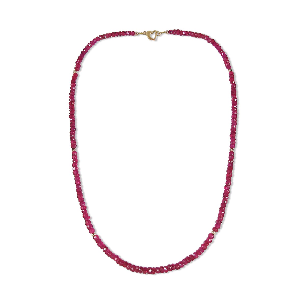 86.62 Ctw Natural Myanmar Jedi Red Spinel Necklace 18.5 inches with 18KT Gold Clasp