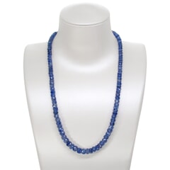 81 Ctw Natural Ceylon Blue Sapphire Necklace 18 inches with 9KT Gold Clasp