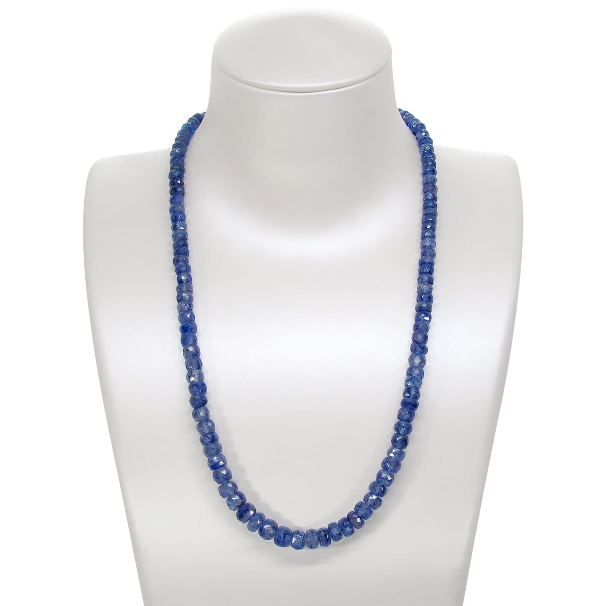 91.07 Ctw Natural Ceylon Blue Sapphire Necklace 18 inches with 9KT Gold Clasp