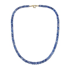 149.40 Ctw Natural Blue Sapphire Necklace 16 inches with 18KT Gold Clasp