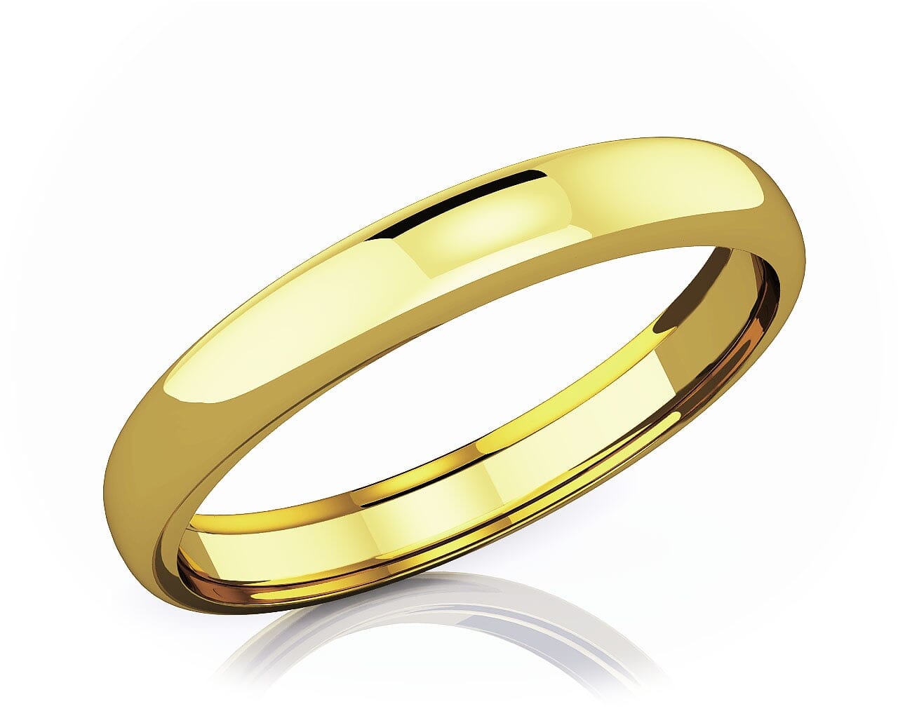 2 mm Dome Shape Romantic Classic 18KT Gold Wedding Band