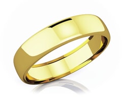5.50 mm Domed Shape Romantic Classic 18K Gold Wedding Band
