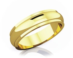 5 mm Half Rounded Edge Romantic Classic 18K Gold Wedding Band