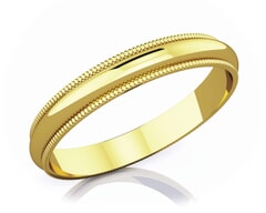 3 mm Milgrain Edge Romantic Classic 18K Gold Wedding Band