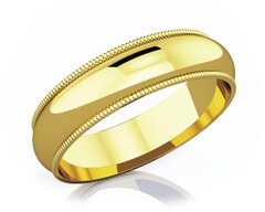 5 mm Milgrain Edge Romantic Classic 18K Gold Wedding Band