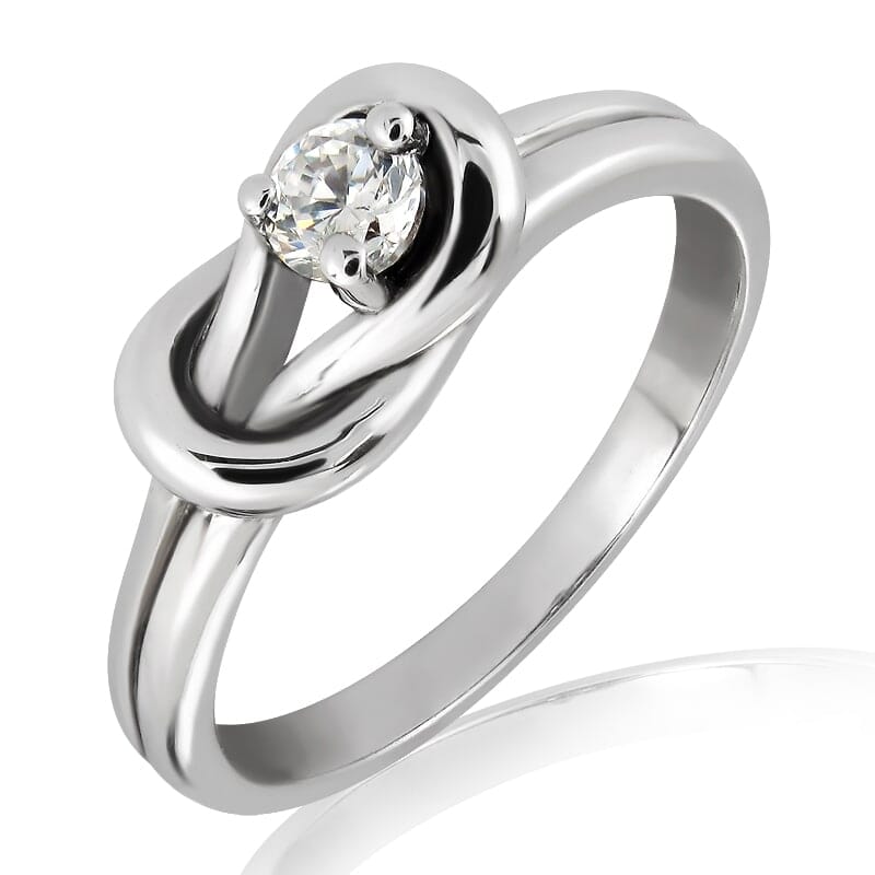 18K Gold and 0.15 Carat F Color VS Clarity Diamond Ring