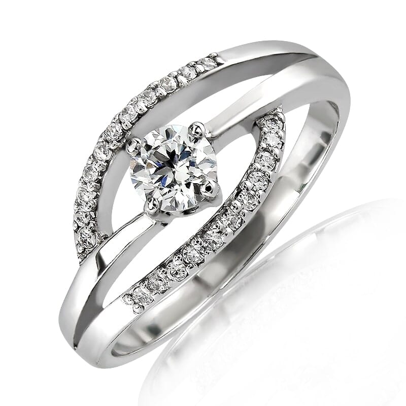 18K Gold and 0.40 Carat E Color VS Clarity Diamond Ring