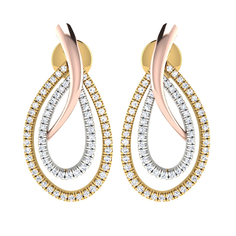 18KT Gold and 0.38 Carat Diamond Earrings
