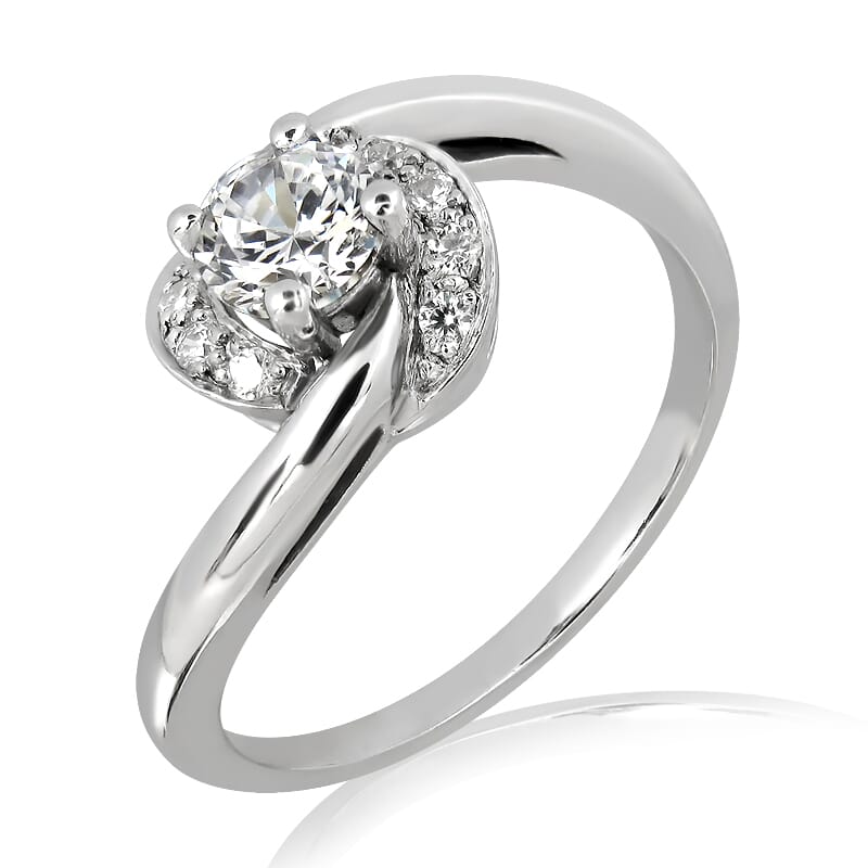 18KT Gold and 0.35 Carat E Color VS Clarity Diamond Ring