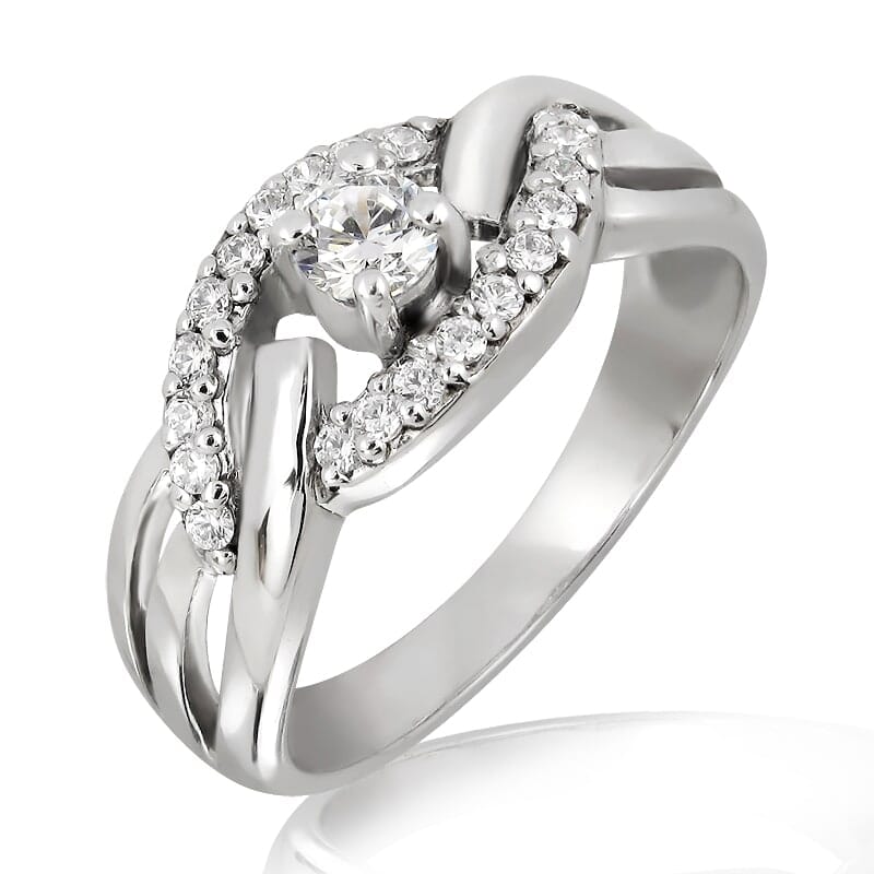 18K Gold and 0.40 Carat F Color VS Clarity Diamond Ring