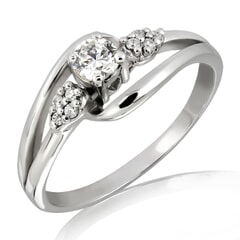 0.50 Carat D Color Engagement Ring with Side Diamonds with Certification