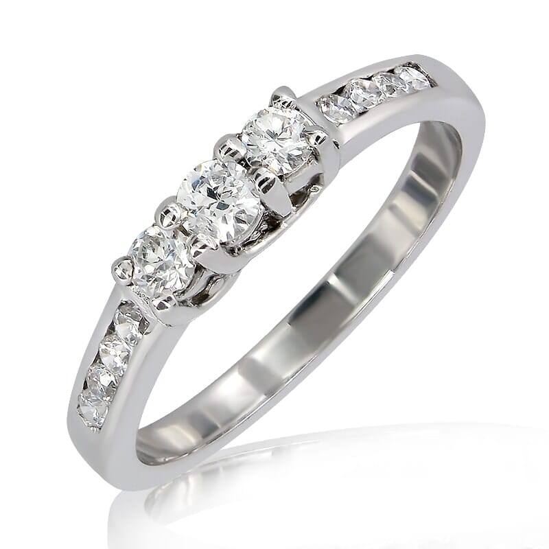 18K Gold and 0.42 Carat E Color VS Clarity Diamond Ring