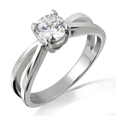 Moissanite Ring in 9KT or 14KT Gold with Certificate