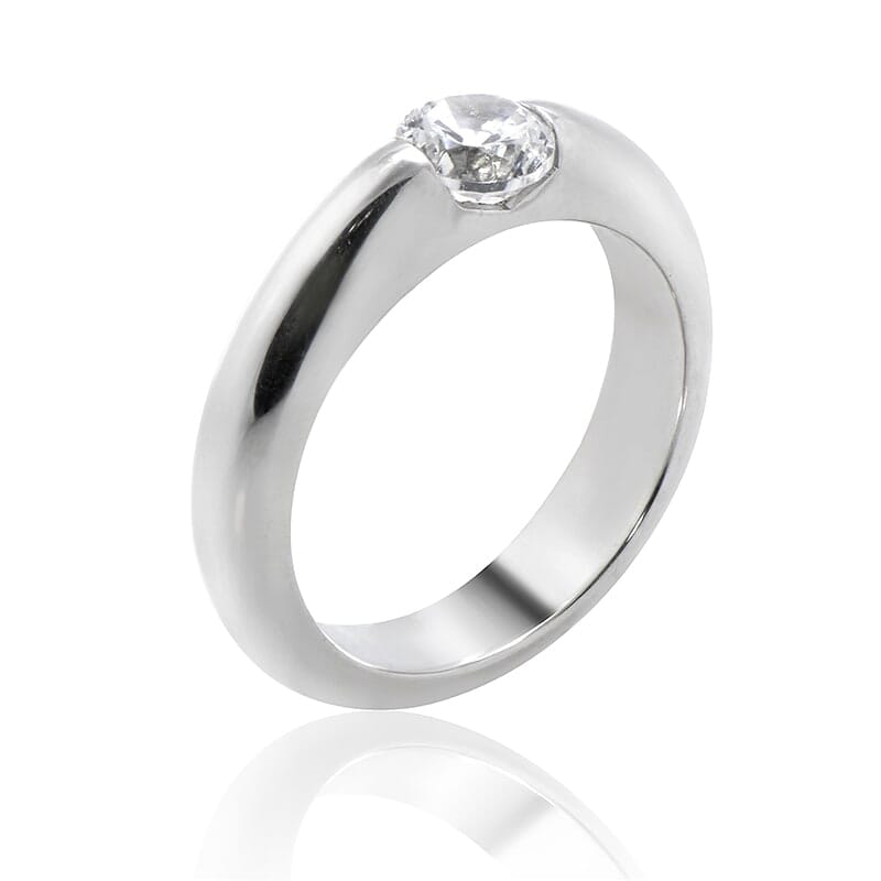 18KT Gold and 0.50 carat Solitaire Engagement Diamond Ring with Certificate