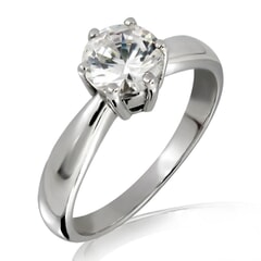 Moissanite Ring in 9KT or 14KT Gold with Certificate