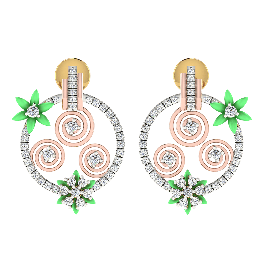 18KT Gold and 0.31 Carat Diamond Earrings