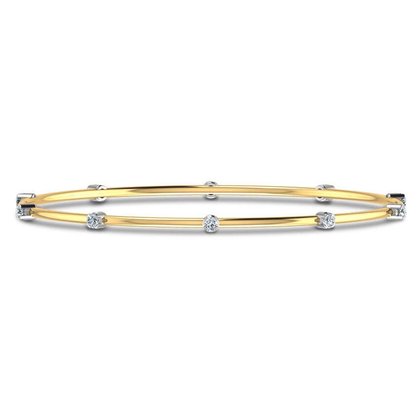 18K Gold and 0.30 carat Diamonds Bangle