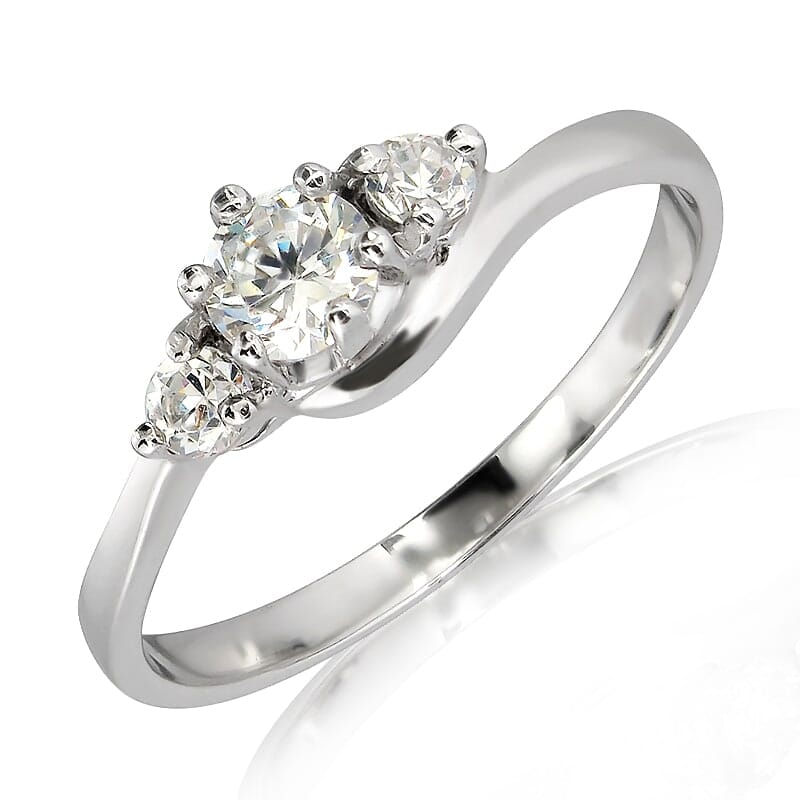 18K Gold and 0.35 Carat E Color VS Clarity Diamond Ring