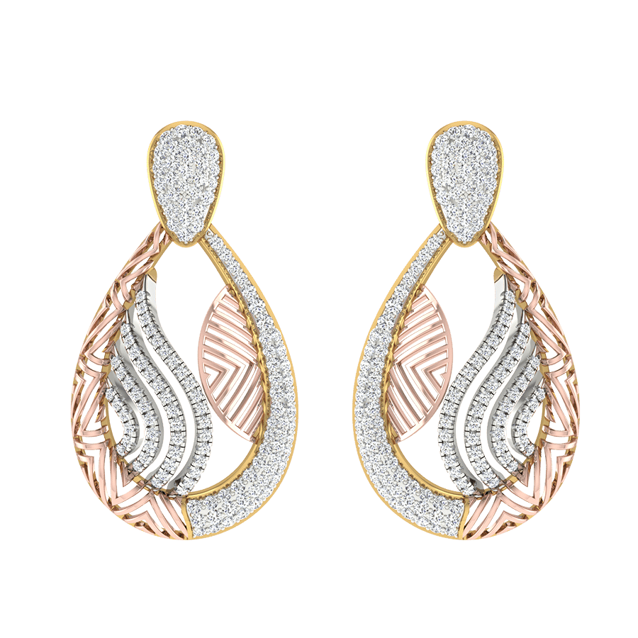 18KT Gold and 0.93 Carat Diamond Earrings