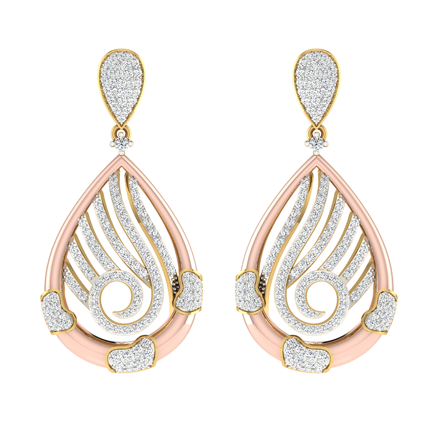 18KT Gold and 1.08 Carat Diamond Earrings