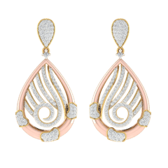 18KT Gold and 1.08 Carat Diamond Earrings