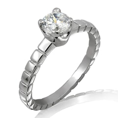 18KT Gold and 0.50 carat Solitaire Engagement Diamond Ring with Certificate