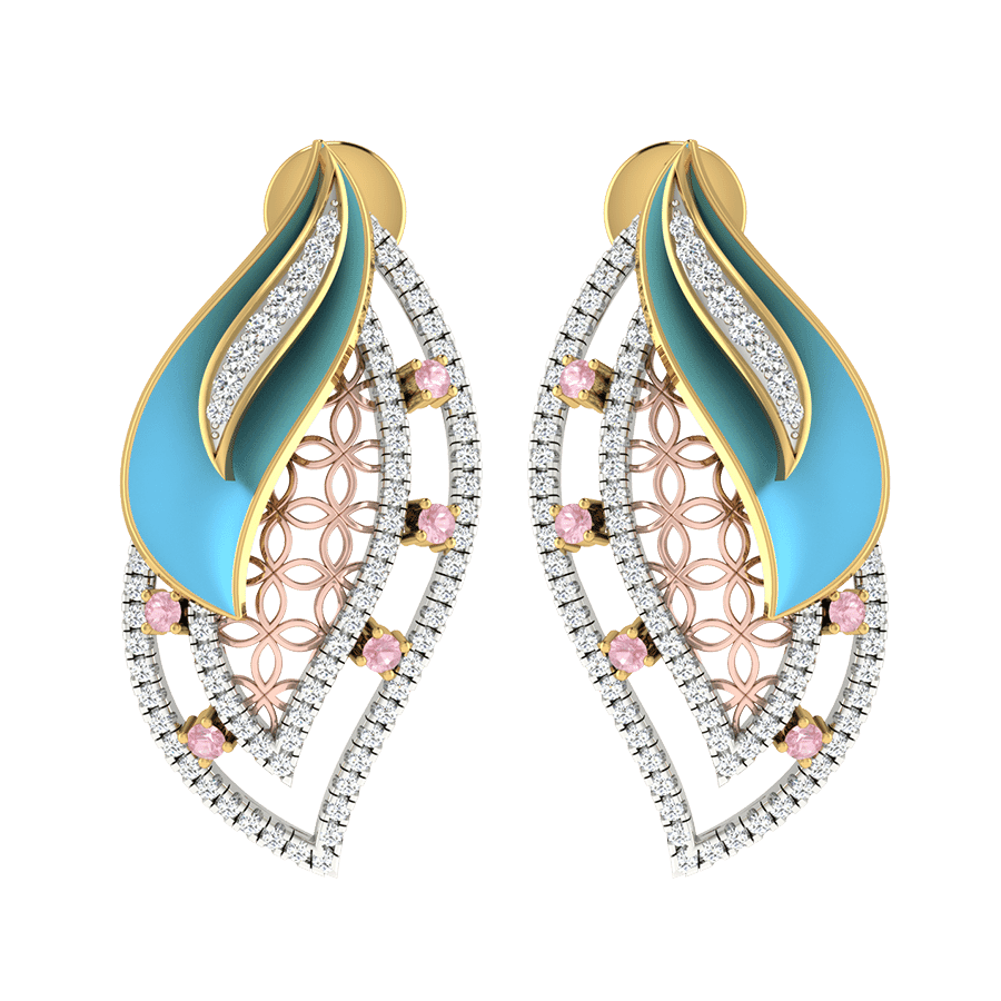 18KT Gold and 0.72 Carat Diamond Earrings