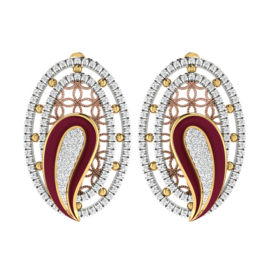 18KT Gold and 0.63 Carat Diamond Earrings