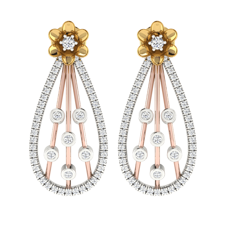 18KT Gold and 0.52 Carat Diamond Earrings