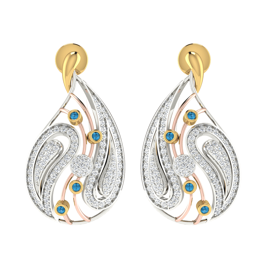 18KT Gold and 0.81 Carat Diamond Earrings